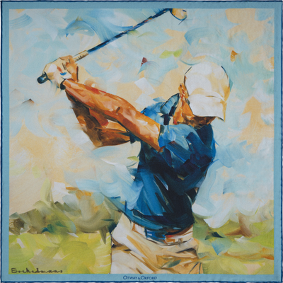 'Golf Swing' Silk Pocket Square Adeum