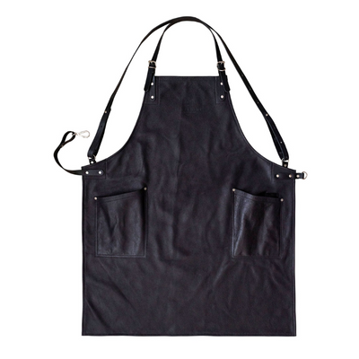 Cross-Back and Two Pocket Basalt Handcrafted Leather Apron