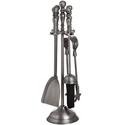 Traditional Companion Set In Antique Pewter Adeum