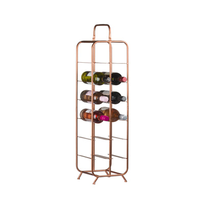 Industrial Inspired Copper Finished 12 Bottle Wine Holder Adeum