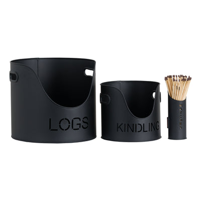 Logs And Kindling Buckets & Matchstick Holder Adeum