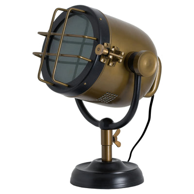 Brass And Black Industrial Spotlight Table Lamp Adeum