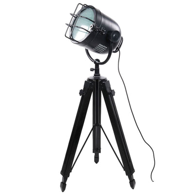 Black Industrial Spotlight Tripod Lamp Adeum