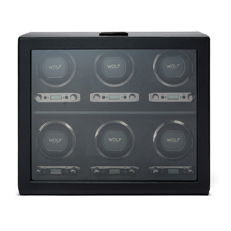 Black BRITISH RACING 6PC Watch Winder