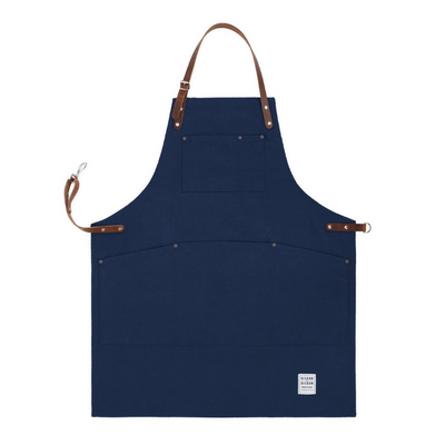 Navy Multi-purpose Apron with Leather Straps