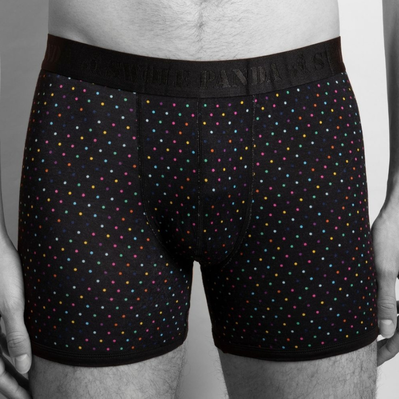 Bamboo Boxers 2 Pack - Purple & Black / Multi Spot Adeum