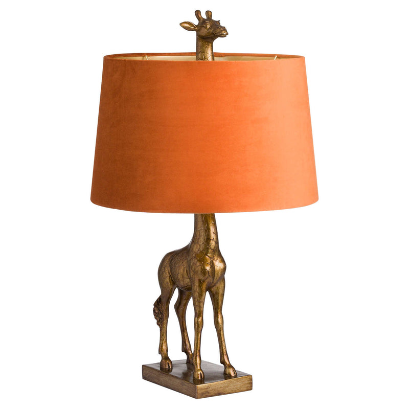 Antique Gold Giraffe Lamp With Velvet Shade Adeum