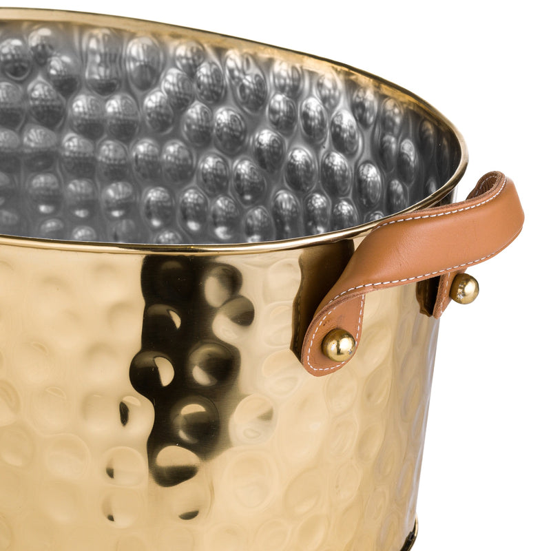 Large Leather Handled Champagne Bucket Adeum