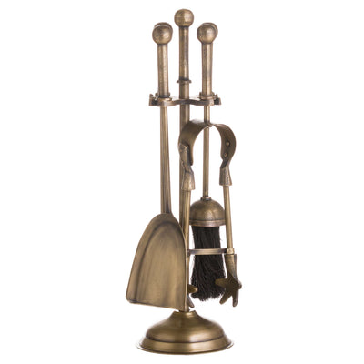 Ball Topped Companion Set In Antique Brass Adeum