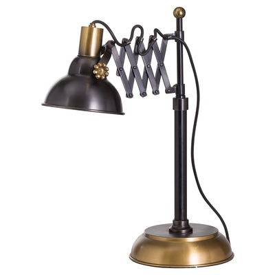 Black And Brass Adjustable Scissor Lamp Adeum