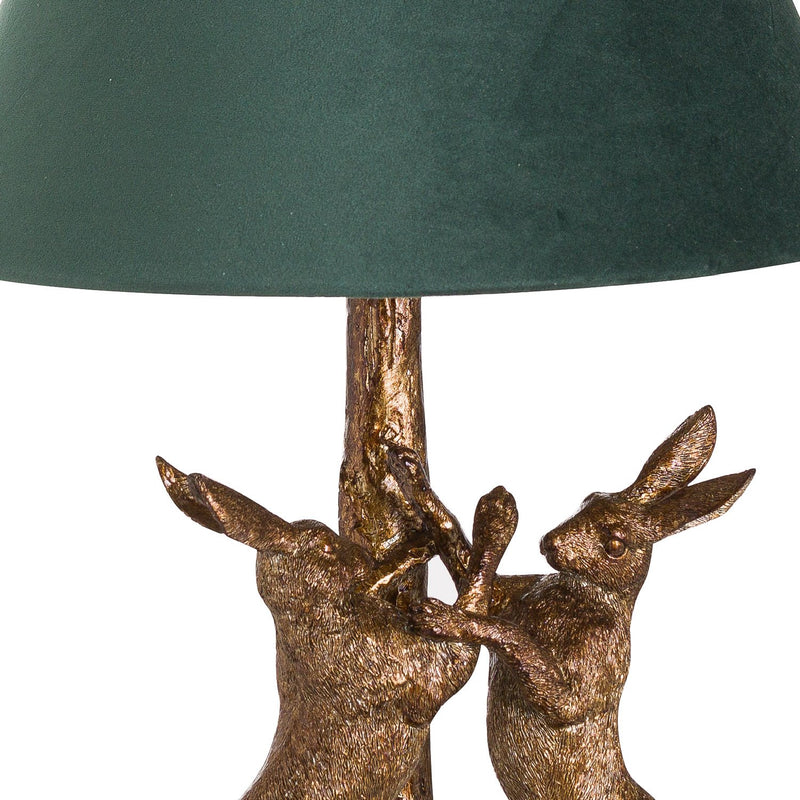 Marching Hares Lamp With Velvet Shade Adeum