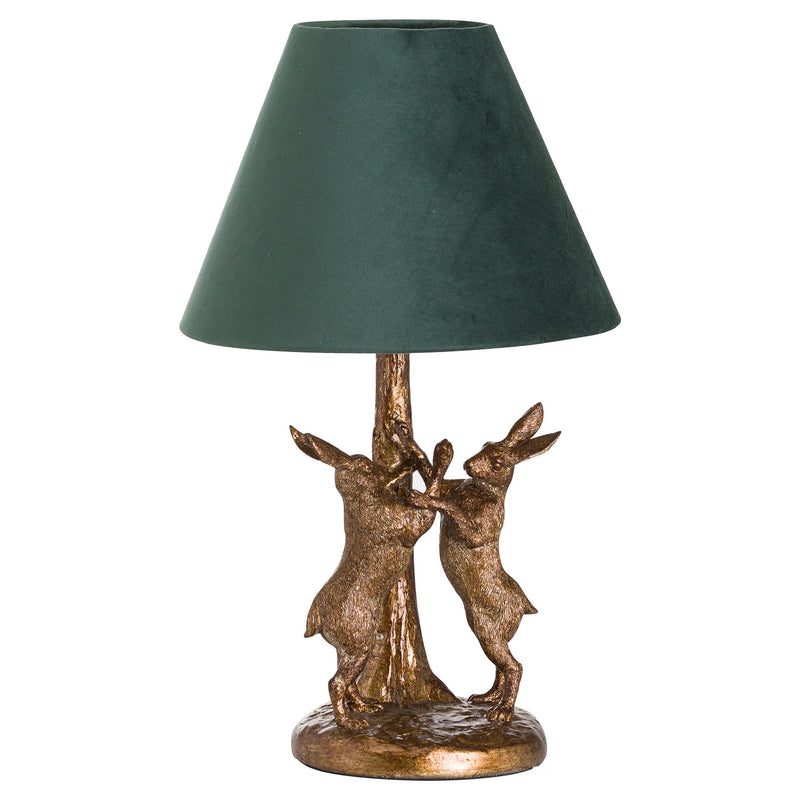 Marching Hares Lamp With Velvet Shade Adeum