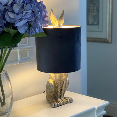 Hare Table Lamp With Velvet Shade Adeum