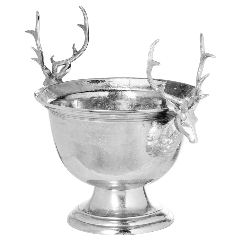 Large Aluminium Stag Champagne Bucket on Stand Adeum