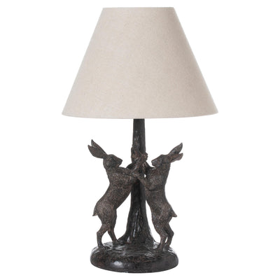 Marching Hares Lamp With Velvet Shade Adeum