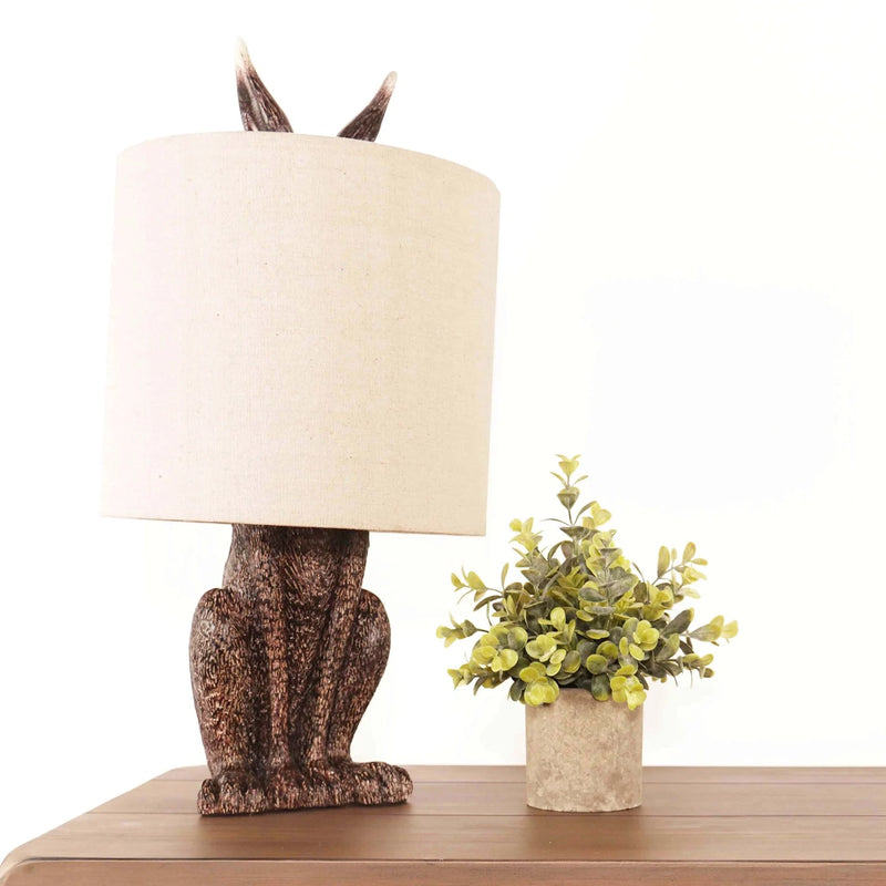 Hare Table Lamp With Velvet Shade Adeum