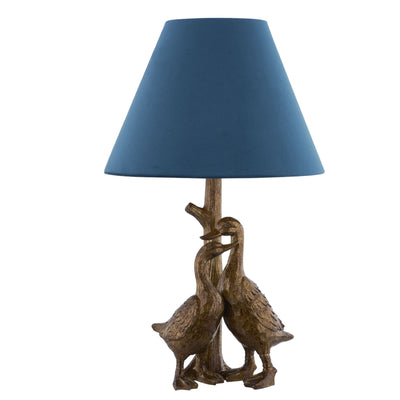 Pair Of Ducks Table Lamps With Velvet Shade Adeum