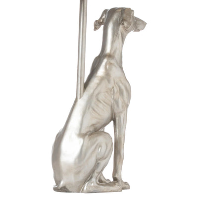 William The Whippet Silver Table Lamp With Grey Velvet Shade Adeum