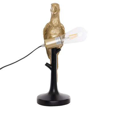 Percy The Parrot Gold And Black Table Lamp Adeum