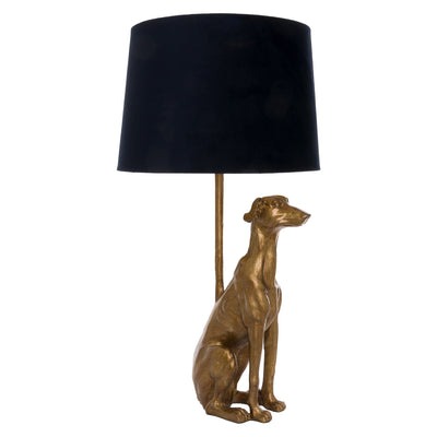 William The Whippet Silver Table Lamp With Grey Velvet Shade Adeum