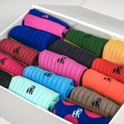 Ultimate Style Sock Box - 15 Pairs of Bamboo Socks Adeum