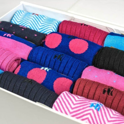 Ultimate Style Sock Box - 15 Pairs of Bamboo Socks Adeum