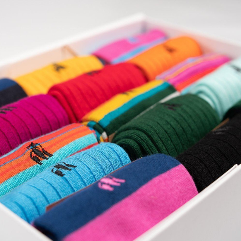 Ultimate Style Sock Box - 15 Pairs of Bamboo Socks Adeum