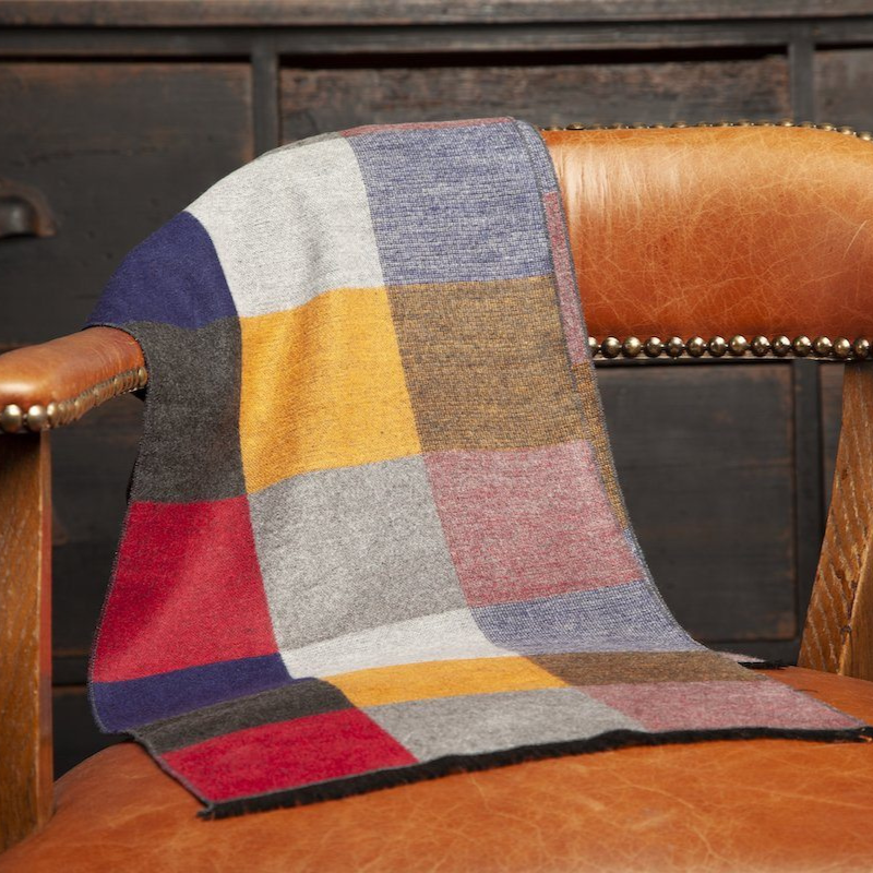 Multi Coloured Check Bamboo Scarf Adeum