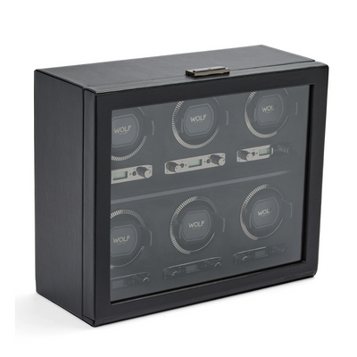 Black BRITISH RACING 6PC Watch Winder