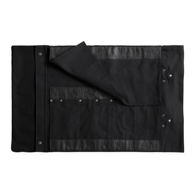 Black Leather & Canvas Knife Roll