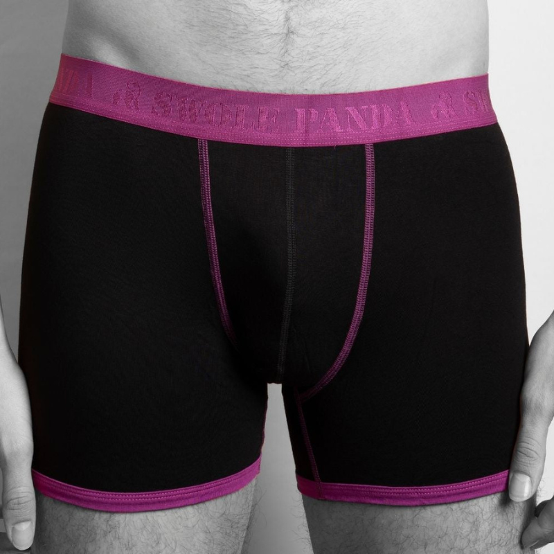 Bamboo Boxers 2 Pack - Purple & Black / Multi Spot Adeum