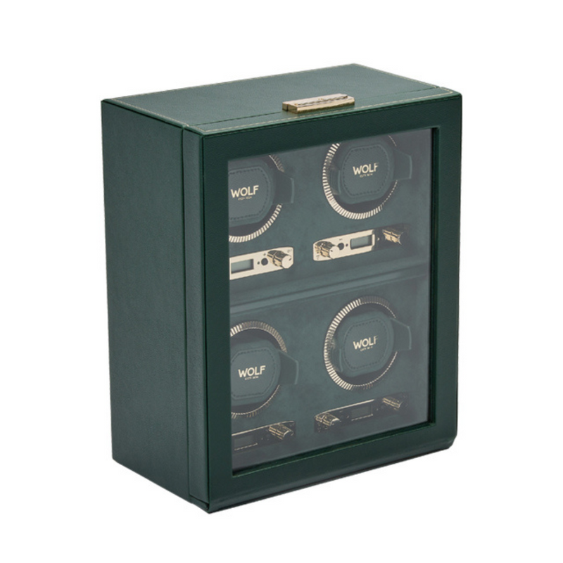 Green BRITISH RACING 4PC Watch Winder