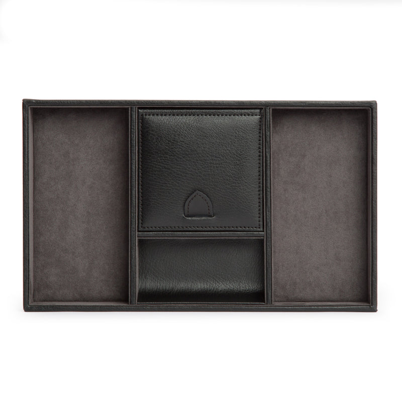 Grey Leather Valet Tray