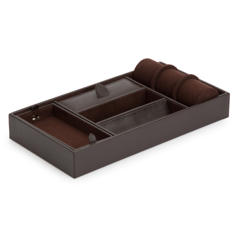 Brown Leather Valet Tray with Cuff