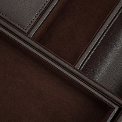 Brown Leather Valet Tray with Cuff