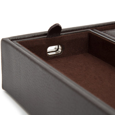 Brown Leather Valet Tray with Cuff