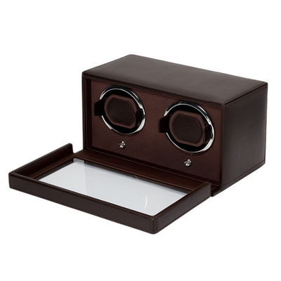 Brown CUB Double Watch Winder with Cover