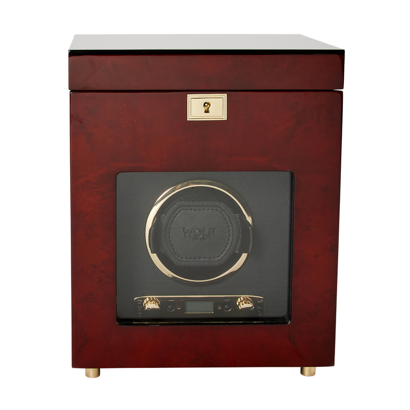 Burlwood SAVOY Single Watch Winder with Storage Rich text editor