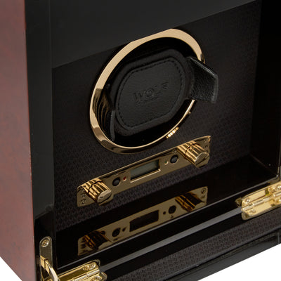 Burlwood SAVOY Single Watch Winder with Storage Rich text editor