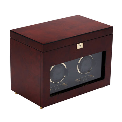 Burlwood SAVOY Double Watch Winder with Storage