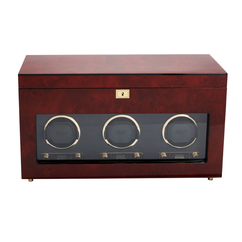 Burlwood SAVOY Triple Watch Winder with Storage