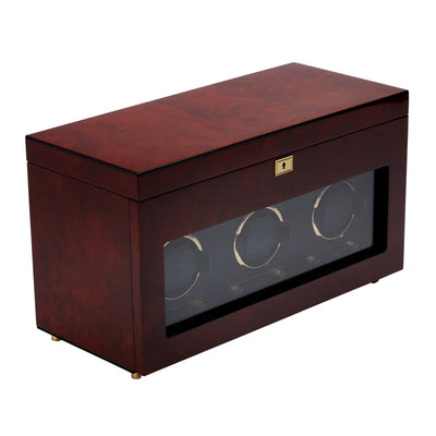 Burlwood SAVOY Triple Watch Winder with Storage