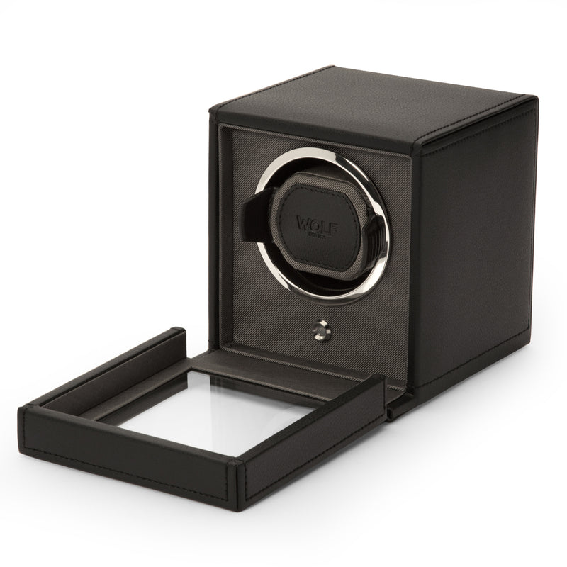 Black CUB Single Watch Winder with Cover