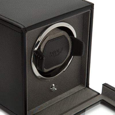 Black CUB Single Watch Winder with Cover