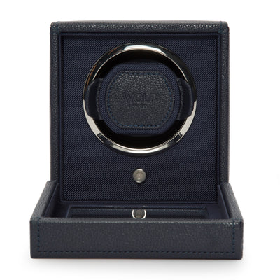 Navy CUB Single Watch Winder with Cover