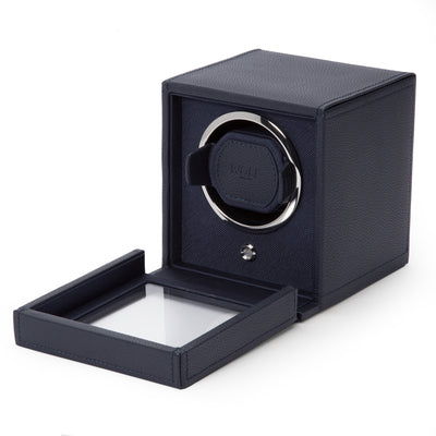 Navy CUB Single Watch Winder with Cover