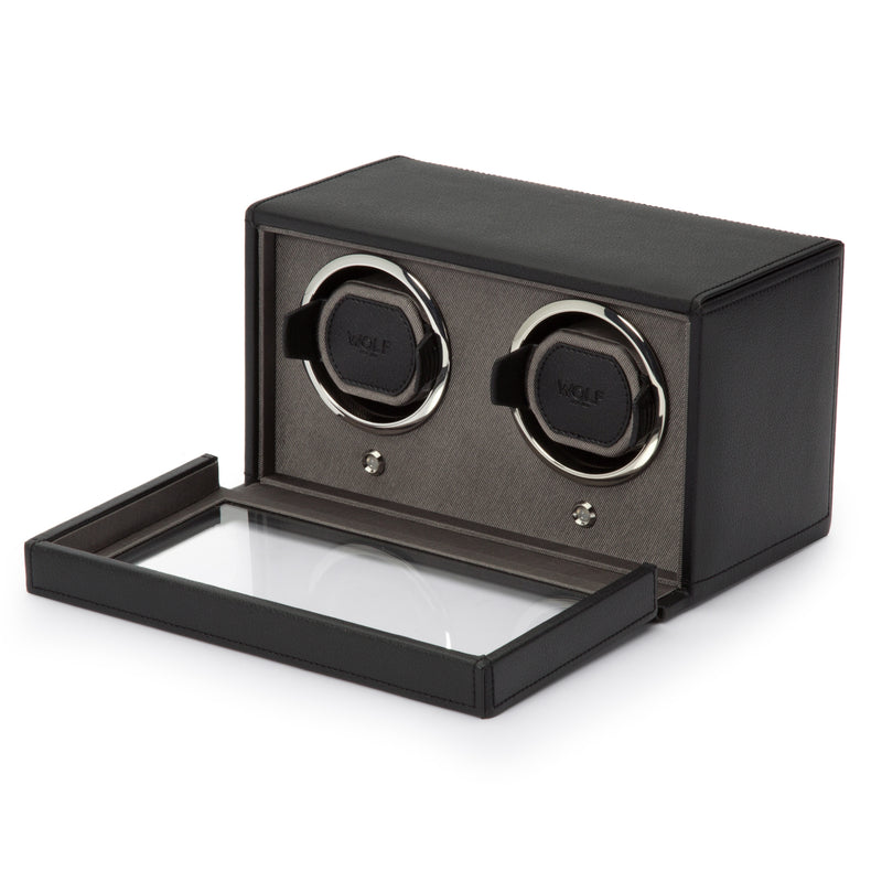 Black CUB Double Watch Winder with Cover