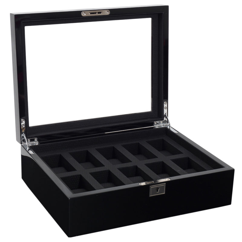 Black SAVOY 10PC Watch Box