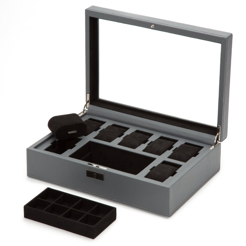 Grey HOWARD 7PC Watch Box with Storage