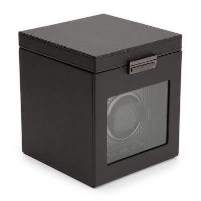 Single Watch Winder with Storage Black